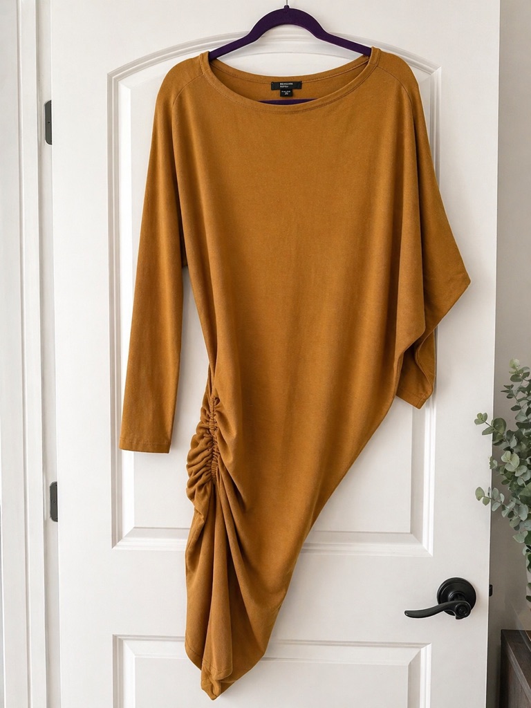 Women's Asymmetrical Ruched Dress In Mustard - Marciano Guess